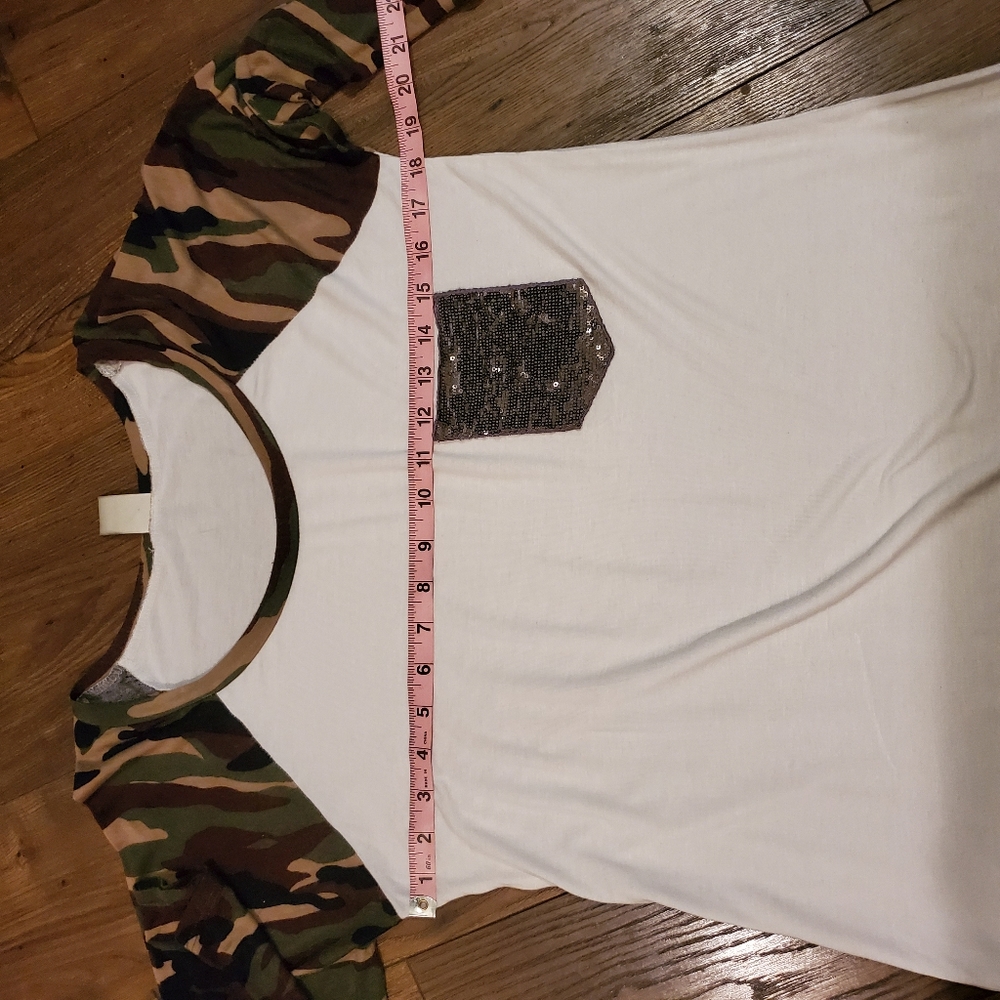 Brenda's Camo Baseball Raglan Tee - Picture 2 of 7